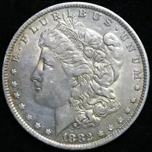 1882-O モーガン シルバー ドル コイン - AU++