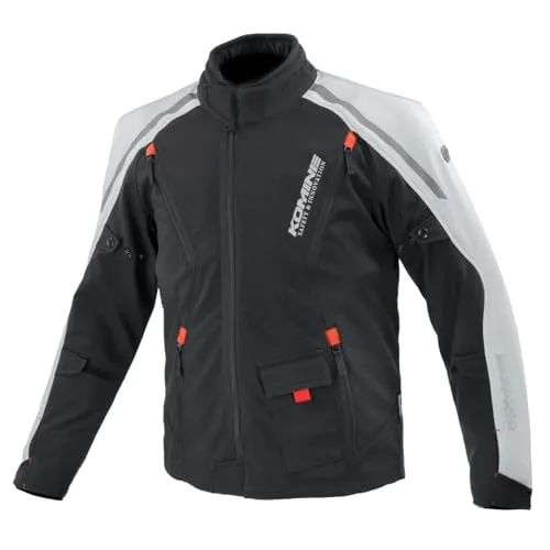 [KOMINE] バイク用 ジャケット JK-627 プロテクトソフトシェルジャケット ソリアーノ L.Grey 4XL 07-627 Light Grey Black