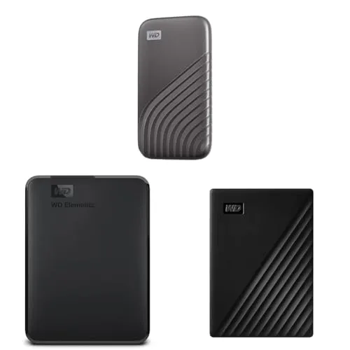 【セット買い】ウエスタンデジタル 4TB グレー USB3.2 Gen2 My Passport SSD 5年保証 WDBAGF0040BGY-WESN + 6TB USB3.0 ブラック WD Elements Portable 2年保証 WDBHJS0