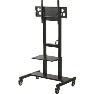 ■SANWA 55～65型対応手動上下昇降液晶ディスプレイスタンド CRPL30BK(2033666)[送料別途お見積り][法人限定][外直送]