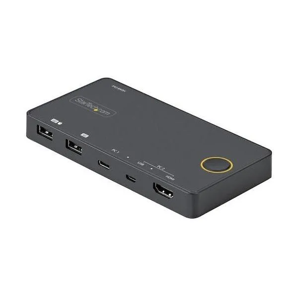 STARTEC.COM社 KVMスイッチ/2ポート/USB-C & USB-A接続/HDMI/4K60Hz/PC パソコン CPU 切替器 SV221