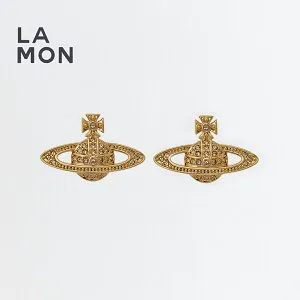 ヴィヴィアン ウエストウッド ピアス Vivienne Westwood MINI BAS RELIEF EARRINGS メタル クリスタル ピアス GOLD ゴールド系