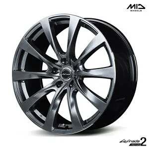 18インチ 5H114.3 7.5J 7.5J+35 5穴 レフィナーダ モーション2 ホイール (1本/2本/4本) ハイパーダークシルバー/リムエッジポリッシュ MID WHEELS Lefinada MOTION2 送料無料 マルカサービス