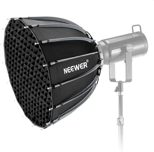 NEEWER BASICS 55cmソフトボックス パラボリックソフトボックス ライトディフューザー/16本リブ付き Bowensマウントソフトボックス クイックリリース 折りたたみ式 コンパチブル 120D 60D 100X 150C 600D スタジオ