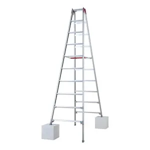 ●∂長谷川工業 【RYZ-30d】脚立 伸縮式専用脚立 脚部伸縮式 天板高さ2.82～3.13m 質量15.4kg