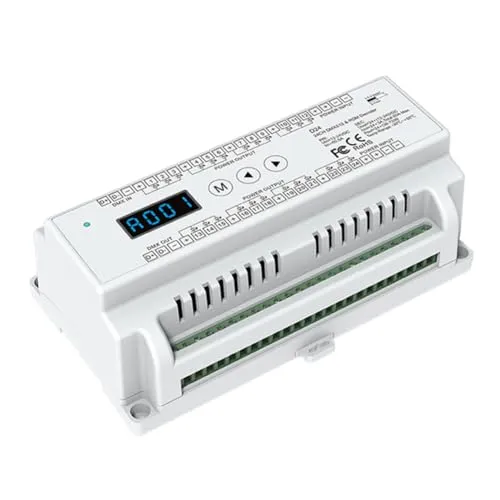 Lychae DINレールRGB LEDストリップライト調光器 D24 DC12-24V 24チャンネル512コントローラー ステージライト RDM 512デコーダー