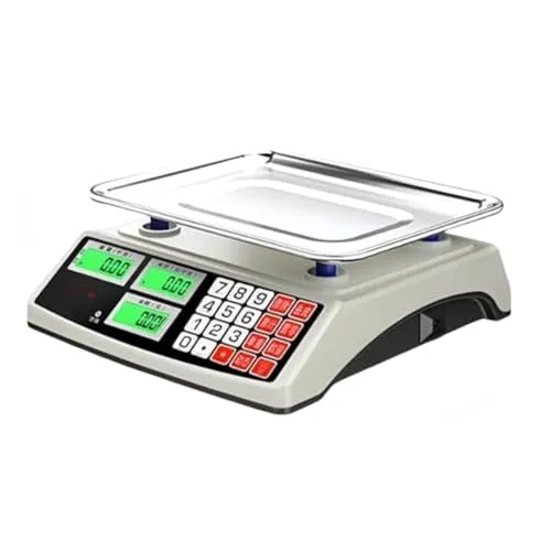 [Kisigim] 業務用電子はかり 30kg デジタル価格計算スケール 0.001kg 単位 高精度 台はかり 家庭・業務兼用 風袋機能付き 肉類・果物・野菜類の計量に最適 安定計測 使い勝手 店舗・キッチンで活躍 (シルバー,改良された黒文字凹版プレー