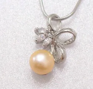 【送料無料】ジュエリー・アクセサリー ピンクホワイトブラックリラスパールカルチャーノットペンダントfemme 10mm rose blanc noir lilas noeud de culture perle 18kgp pendentif gb