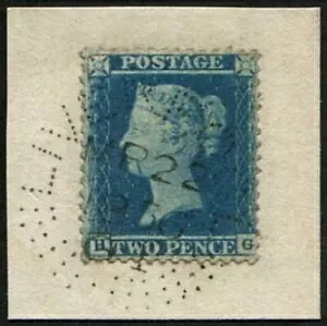 2d SG 34 (Pl.5 'HG')「リバプール」実験用ピンキャンセル (日付 'Mr.22.1856'、...