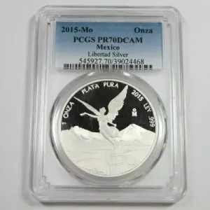 2015 Mo PCGS PR70 DCAM - メキシコ - 1 オンス シルバー リベルタ オンザ #47743A