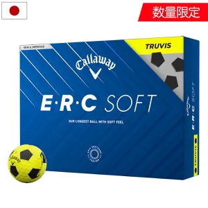 【数量限定】キャロウェイ E・R・C SOFT TRUVIS イエロー/ブラック ゴルフボール 1ダース 12球入 3ピース Callaway ゴルフ 2025年モデル ゴルフボール 日本正規品