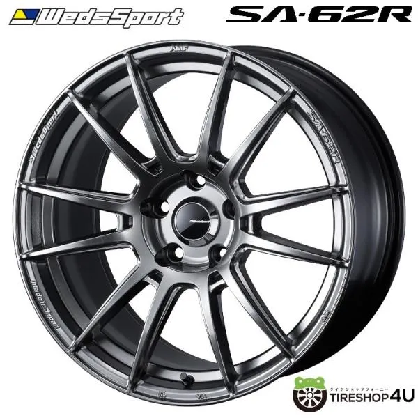 4本購入で送料無料 Weds Sport SA-62R SA62R 18x9.5J 5/100 +45 PSB プラチナシルバーブラック 1本価格 【代引き不可】