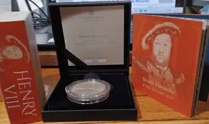 2023年 英国 2ポンド 1オンス .999プルーフ銀貨 ヘンリー8世 発行枚数制限 1,361枚