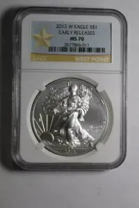 2012 W シルバー イーグル バーニッシュ NGC MS70 初期リリース スター ラベル