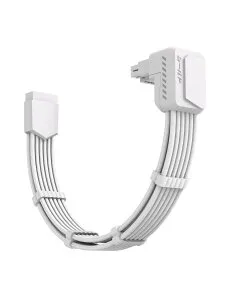 EZDIY-FAB シールド 12VHPWR PCIE 5.1 90度角度 GPU 延長ケーブル 、90 度 12V-2x6 アングルアダプター付き、16 ピン (12+4) PCIe 5.1 PSU ケーブル延長、RTX 40シリーズ対応、コーム付き 標準タイプ - 全白