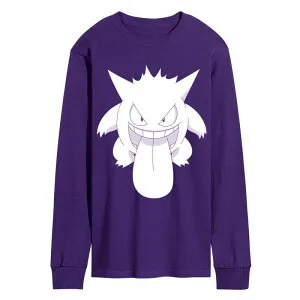 アニメキャラクター メンズ トップス Tシャツ グラフィック Licensed Character Men's Pokmon Gengar Long Sleeve Graphic Tee Purple パープル