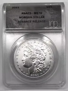 2021 P モルガン シルバー ダラー 100 周年記念 ANACS MS-70 先行発売