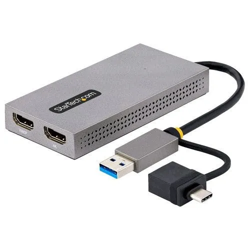ディスプレイアダプター／USB-C & A／2x HDMI／11cm cbl／Win & mac パソコン・周辺機器