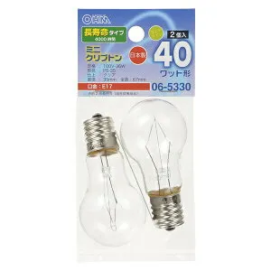 【10個セット】 オーム電機 LB-PS35E17100V36WCLL2 ミニクリプトン電球 (E17/40W/クリア/2個入)