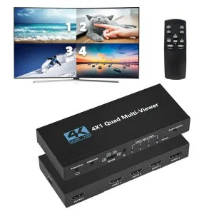 4KHDMI画面分割器4入力1出力hdmi画面分割切替器4x1画面切り替え器1080P4画面同時表示シームレス切り替えマルチビューワDVDゲーム機PS3PS4ProXboxFireTVAppleTV