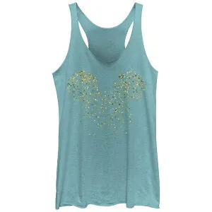 アニメキャラクター レディース トップス Tシャツ グラフィック Licensed Character Juniors' New Year's Mickey Mouse Confetti Graphic Tank Top Tahiti Blue ブルー