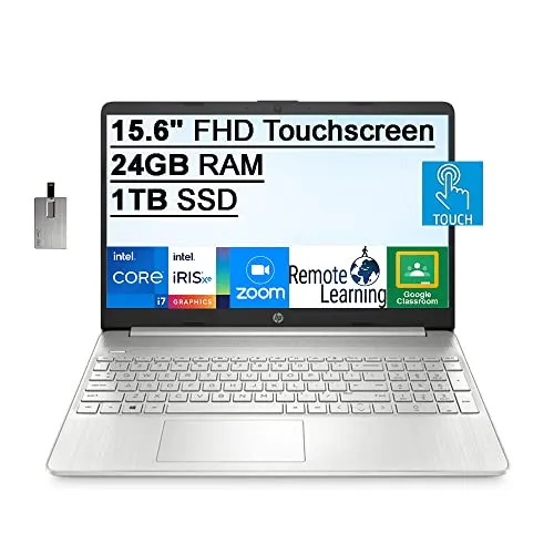 HP 2022 15.6インチ FHD IPS タッチスクリーン ノートパソコン コンピューター 第11世代 Intel Core i7-1165G7 プロセッサー 24GB DDR4 RAM 1TB SSD Intel Iris Xe Graphics
