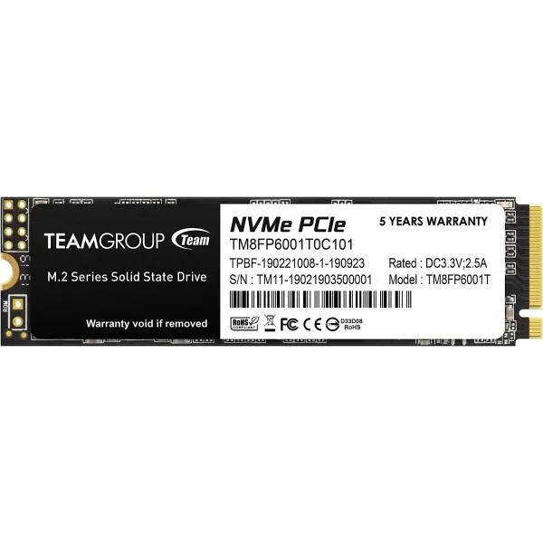 TEAMGROUP(チームグループ) MP33 1TB SLC キャッシュ 3D NAND TLC NVMe 1.3 PCIe Gen3x4 M.2