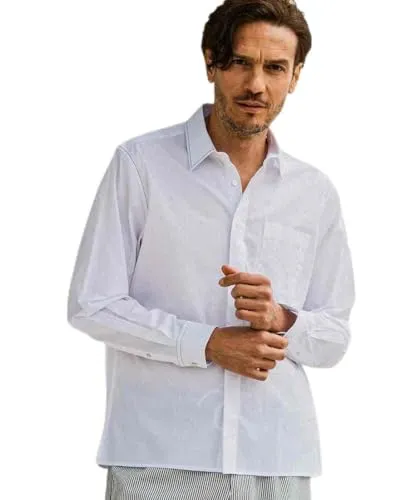 [エイケイエム コンテンポラリー] AKM Contemporary コントラストカラーステッチ長袖シャツ white XL