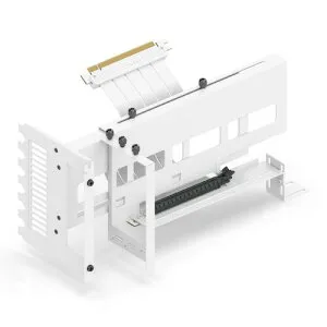 EZDIY-FAB 垂直 PCIe4.0 GPUブラケット 垂直グラフィックカードホルダー PCIe 4.0 X16 Gen4 白いライザーケーブル付き 90度直角17cm