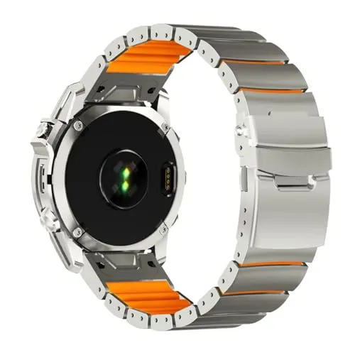 22mm チタンシリコンバンド Garmin Fenix 8 (47mm)/7/6/5、Forerunner 965 955、Approach S60 S62、Quatix 7 6 5、Epix Pro 2 (47mm)、MARQ Gen 2 - 22mm