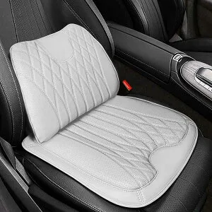 車用シートクッション に適合トヨタセルシオ 30系 2000年8月-2006年5月 車の座布団 低反発 滑り止め 弾性 通気性 骨盤サポート 腰サポート 車用 シートカバー 長時間運転対策(白)