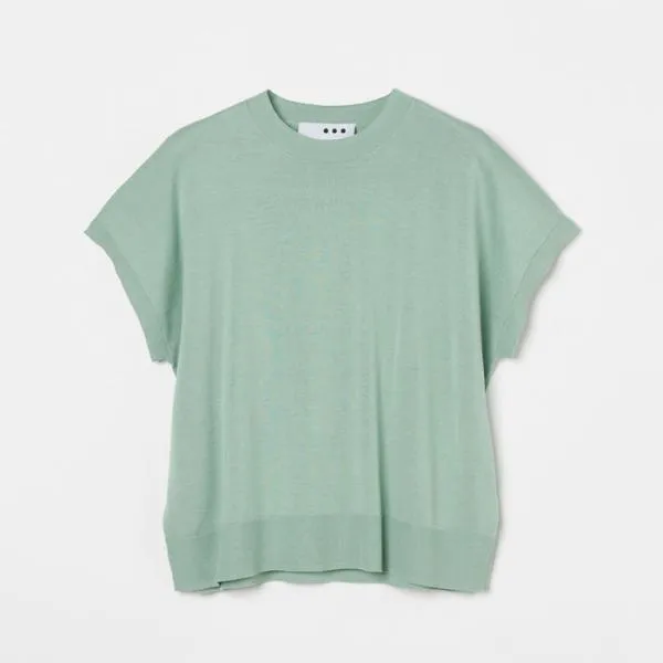 three dots スリードッツ SC113Y ウォッシャブルコットンシルク 半袖トップス Tシャツ mint レディース 2023年春夏 送料無料