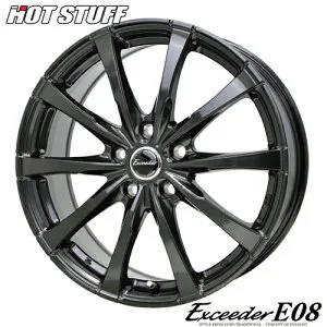 アルミホイール トヨタ純正平面座ナット対応 18インチ HOTSTUFF Exceeder E08 エクシーダーE08 7.0-18 5/114.3 +40 グロスガンメタ C-HR プリウス プリウスα ヤリスクロス 4本価格