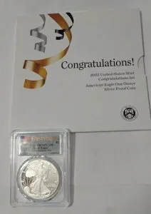 2022年 W シルバー アメリカンイーグル プルーフ $1 PR70 DCAM 祝賀セット ファーストストライク