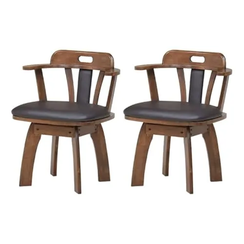 回転式 ダイニングチェア 2脚セット肘掛け 取っ手付き sild-ch-360-wal クッション 回転椅子 シンプル レトロ ストッパー無し 6s-1k-173 yk