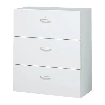 クウォール スチール製 3段ラテラルキャビネット(下置用)/幅900×奥400×高さ1050mm/SE-RW4-310D【国産】【完成品】