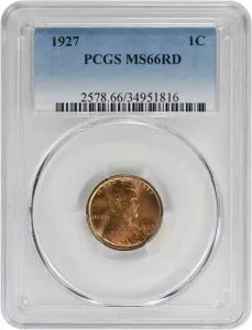 1927-P リンカーン セント MS66RD PCGS