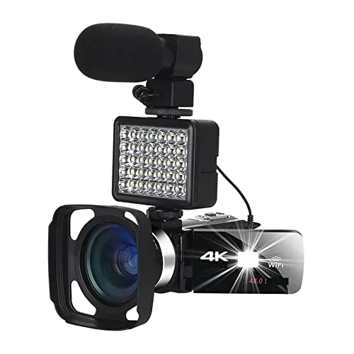 デジタルカメラ 広角 4 18K ビデオカメラ赤外線ナイト ビジョン Vlog ビデオ カメラ ストリーム スロー モーション 18X ループ記録デジタル カメラ 初心者向けギフト(16G SD Card)