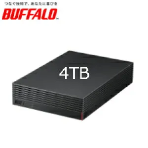 【送料無料】BUFFALO 外付けHDD 4TB HD-NRLD4.0U3-BA USB3.1/3.0/2.0対応 静音・防振・放熱設計 TV録画＆PC用 日本製 みまもり合図搭載
