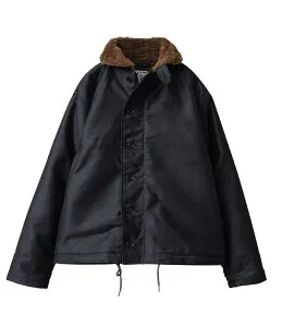 WAIPER.inc 忠実復刻 米軍 U.S.NAVY N-1 デッキジャケット 前期型 NAVY アルパカライニング 日本製【WP125】【T】【クーポン対象外】｜メンズ アウター ミリタリー 大きいサイズ ブルゾン ネイビー カ