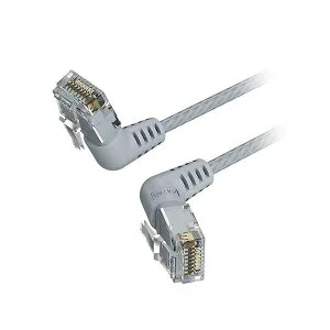 【5本セット】 VENTION Cat.6a LANケーブル 配線 UTP 直角コネクタ 360°スイングタイプ グレー 5m グレー IB-0316X5 高速通信に最適 360度回転可能な直角コネクタ付きLANケーブル 配線 5本セット グレー