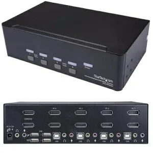 【ポイント最大28倍】 StarTech.com 4ポート デュアルDisplayPort KVMスイッチ 4K/60Hz DisplayPort 1.2 対応PC/CPU/パソコン切替器 パソコン4台の制御に4K/60Hzディスプレイ2台の機能を追加 SV431DPDDUA2