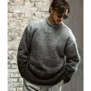 【10％OFFクーポン！4/27(月)9:59まで】SHIFFON AKM Contemporary エイケイエムコンテンポラリー グラデーションモヘアクルーネックニット メンズ おしゃれ かっこいい ブランド トップスSHIFFON AKM Conte