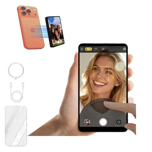 Shimbol CP5 Ultra、5インチ 1080P フルタッチHD 電話Vlog自撮りモニター画面 iPhone＆Android対応 - ワイヤレス録画、Bluetoothリモコン、リバースコントロール、TikTok HDライブ配信用リアミラー（ブラ