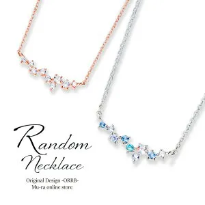 【楽天マラソン限定クーポン配布中】ネックレス 女性 レディース キュービック スピネル ピンクゴールド シルバー ランダムストーンネックレス ANN0059 プレゼント ギフト ホワイトデー