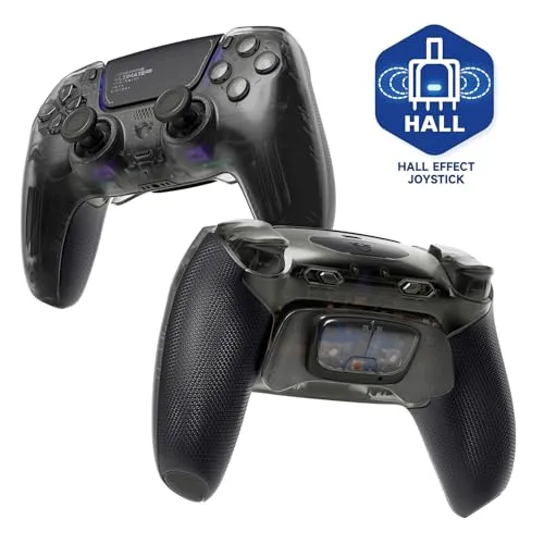 HEXGAMING ULTIMATE PRO ゲーミングコントローラー PS5/PC/モバイル対応、Hall Effectバージョン ? 割り当て可能な背面ボタン4個、カスタムプロファイル6種類、調整可能なトリガー、交換可能なサムスティック8本【マットクリ