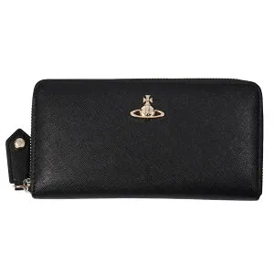 VIVIENNE WESTWOOD ヴィヴィアンウエストウッド 長財布 SAFFIANO 51050023-L001N ラウンドファスナー長財布 20223 N403 BLACK