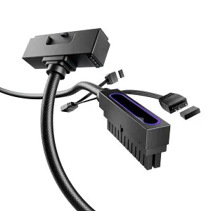 AsiaHorse Hydrus 24ピン PC用スリーブケーブル マザーボード用PC電源 延長ケーブル [18 AWG高性能銅コア] 30CM 1本の24ピン マザーボード 延長 2000Wの16 AWG HYDRUS-24PIN-BLACK-L-30CM