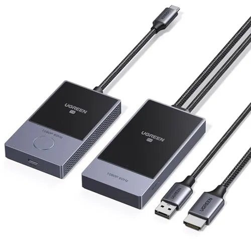 UGREEN ワイヤレスHDMI送信機と受信機 USB-C（DP Alt Mode）→ HDMI PD60W 1080P@60Hz 5GHz WiFi スマホ・PC対応