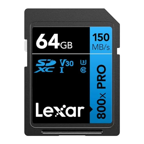 Lexar LSD0800P064G-BNNNU 高性能 Sdxc メモリーカード 800x Pro 64gb クラス10 Uhs-i U3 ブルーシリーズ